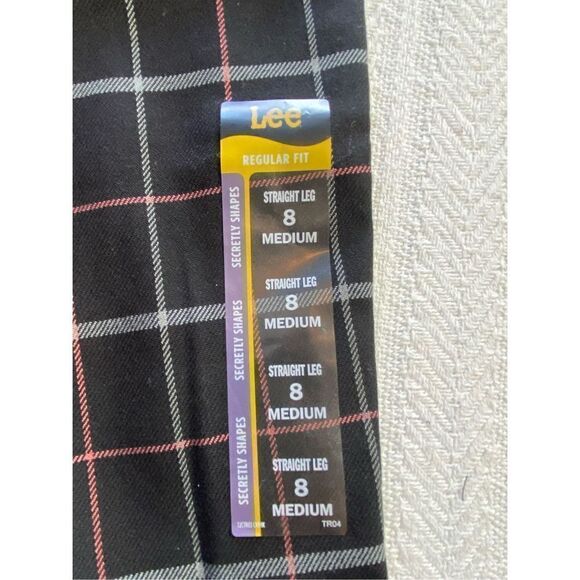 LEE Womens Size 8 Mid-Rise Straight Fit Pants in Black Multi - Picture 2 of 10